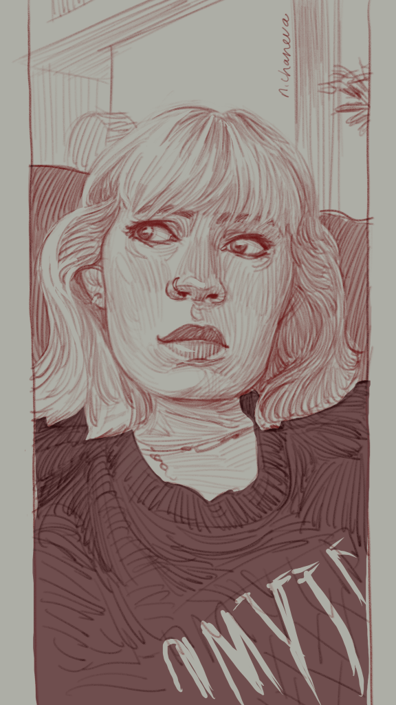 Digital portrait drawing from the 100 days, 100 portraits series by Neli Chaneva
