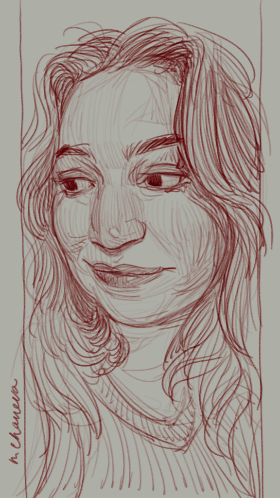 Digital portrait drawing from the 100 days, 100 portraits series by Neli Chaneva