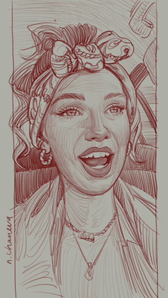 Digital portrait drawing from the 100 days, 100 portraits series by Neli Chaneva