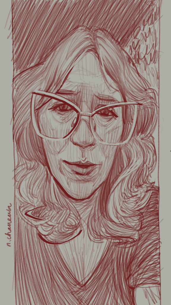 Digital portrait drawing from the 100 days, 100 portraits series by Neli Chaneva