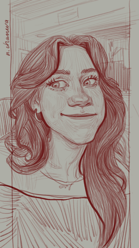 Digital portrait drawing from the 100 days, 100 portraits series by Neli Chaneva