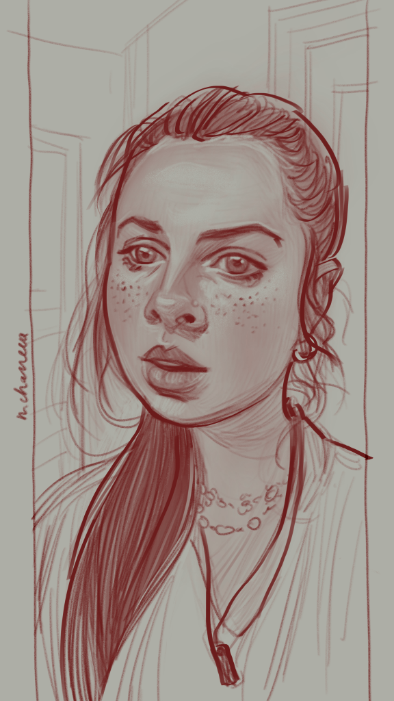 Digital portrait drawing from the 100 days, 100 portraits series by Neli Chaneva