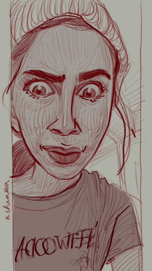 Digital portrait drawing from the 100 days, 100 portraits series by Neli Chaneva