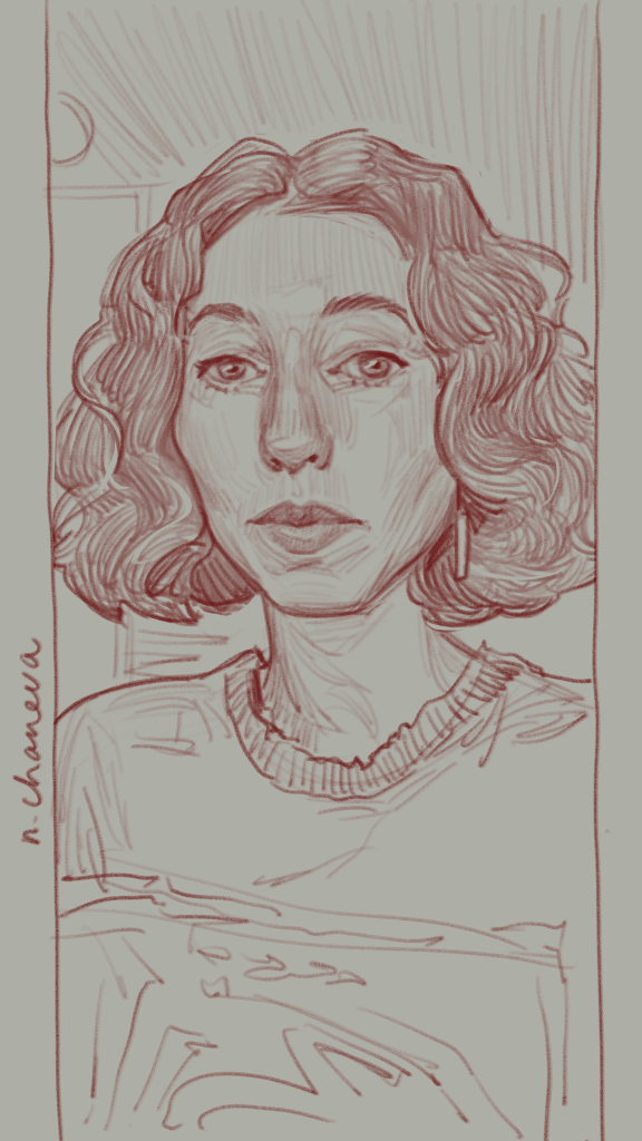 Digital portrait drawing from the 100 days, 100 portraits series by Neli Chaneva