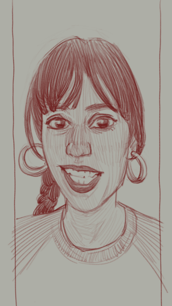 Digital portrait drawing from the 100 days, 100 portraits series by Neli Chaneva