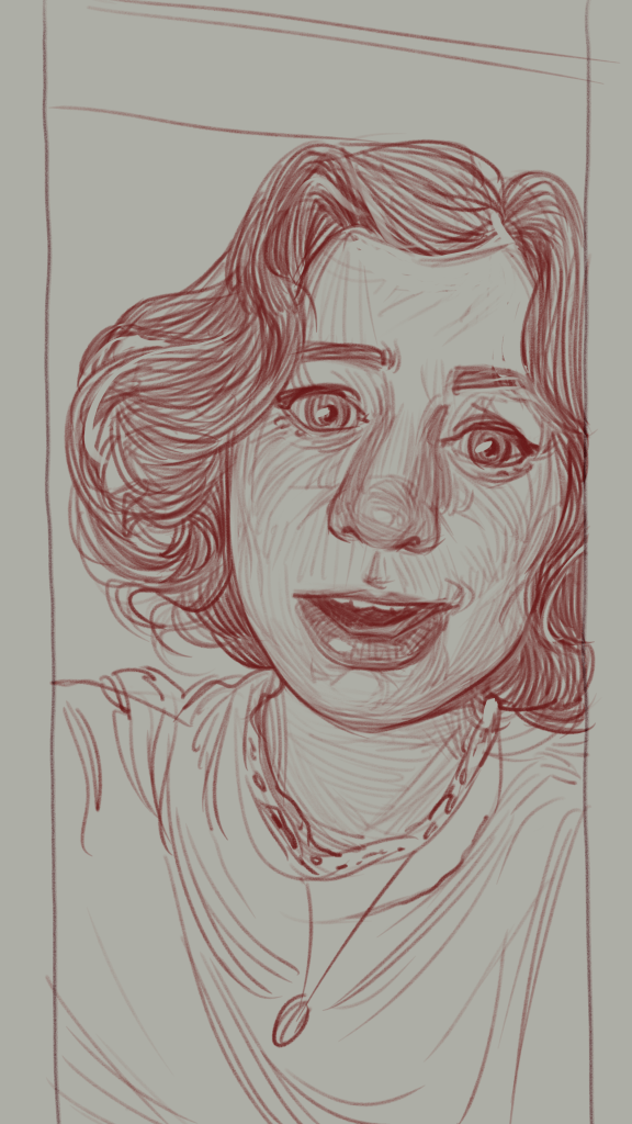 Digital portrait drawing from the 100 days, 100 portraits series by Neli Chaneva