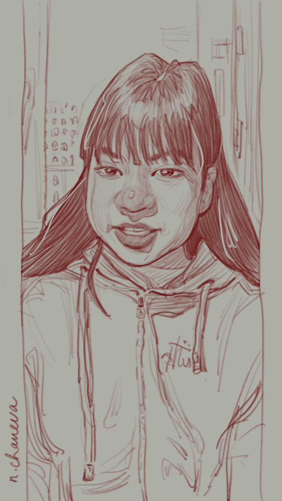 Digital portrait drawing from the 100 days, 100 portraits series by Neli Chaneva