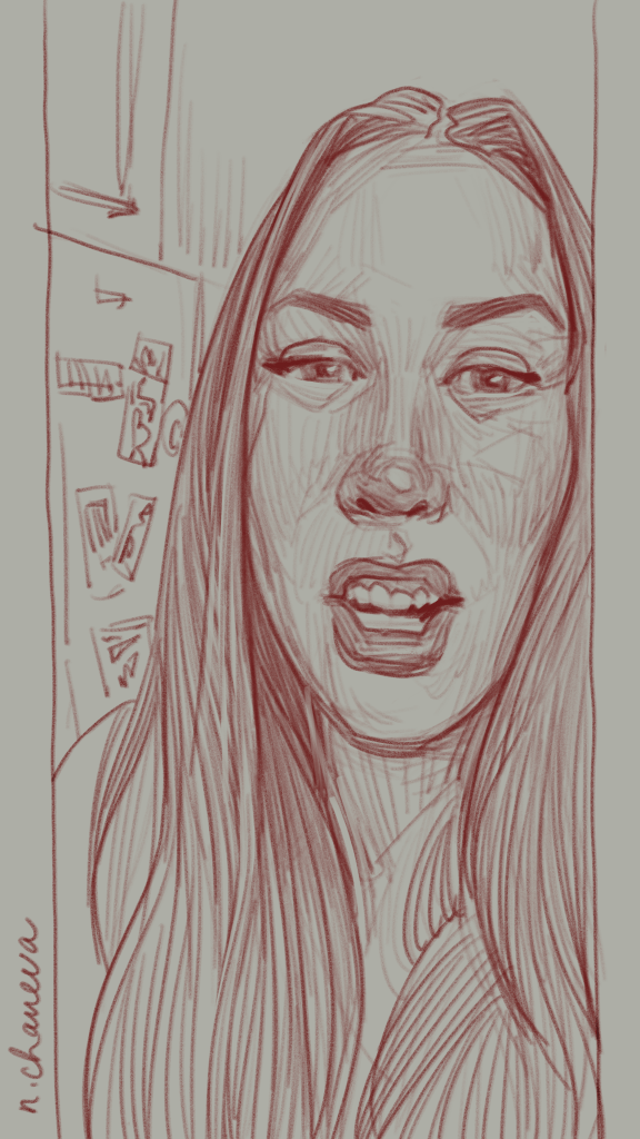 Digital portrait drawing from the 100 days, 100 portraits series by Neli Chaneva