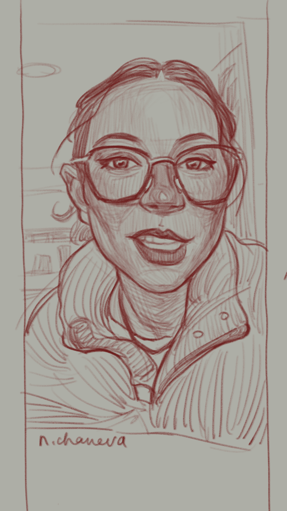 Digital portrait drawing from the 100 days, 100 portraits series by Neli Chaneva