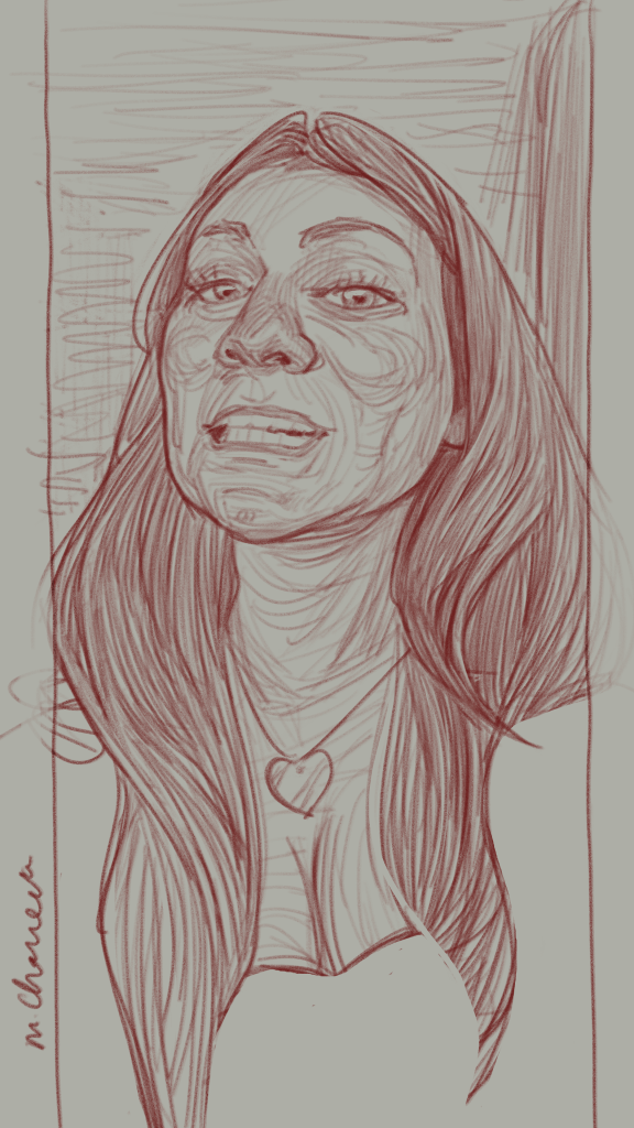 Digital portrait drawing from the 100 days, 100 portraits series by Neli Chaneva
