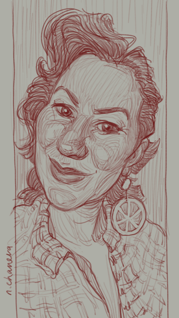 Digital portrait drawing from the 100 days, 100 portraits series by Neli Chaneva