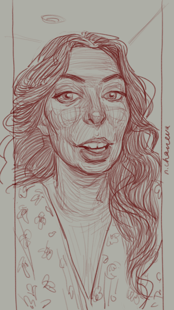 Digital portrait drawing from the 100 days, 100 portraits series by Neli Chaneva