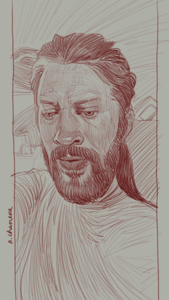Digital portrait drawing from the 100 days, 100 portraits series by Neli Chaneva