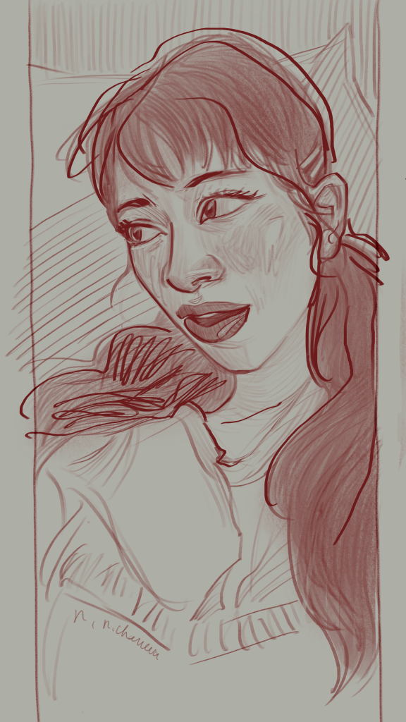 Digital portrait drawing from the 100 days, 100 portraits series by Neli Chaneva