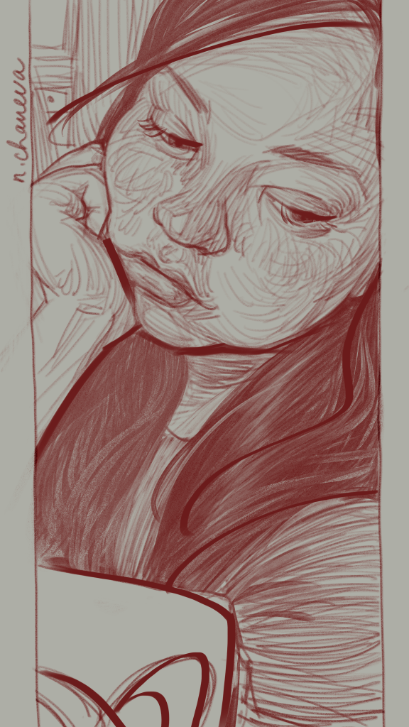 Digital portrait drawing from the 100 days, 100 portraits series by Neli Chaneva