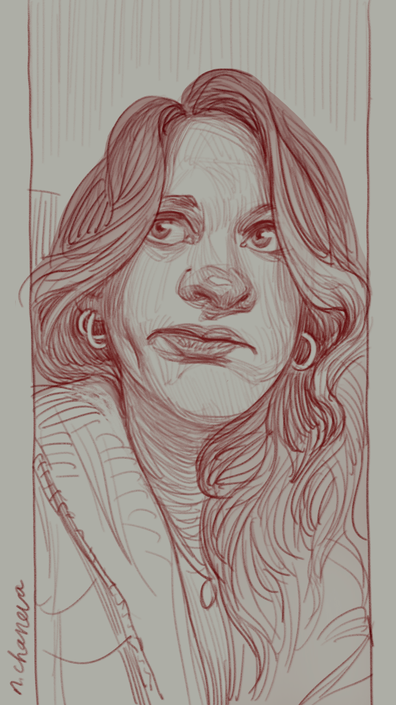 Digital portrait drawing from the 100 days, 100 portraits series by Neli Chaneva