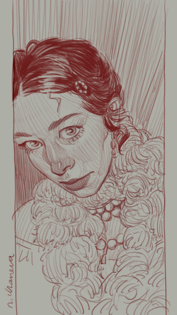 Digital portrait drawing from the 100 days, 100 portraits series by Neli Chaneva