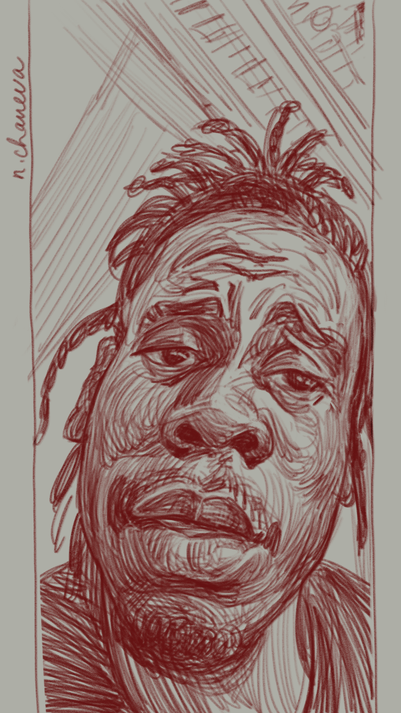 Digital portrait drawing from the 100 days, 100 portraits series by Neli Chaneva