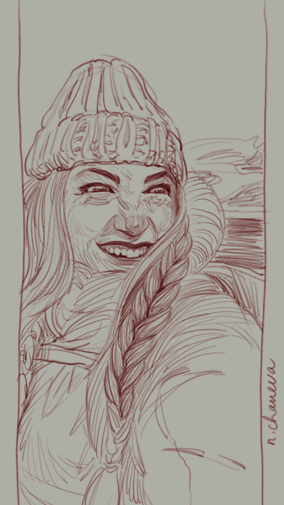 Digital portrait drawing from the 100 days, 100 portraits series by Neli Chaneva