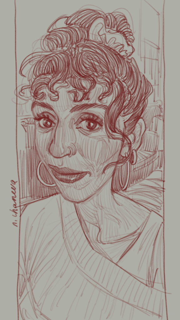 Digital portrait drawing from the 100 days, 100 portraits series by Neli Chaneva