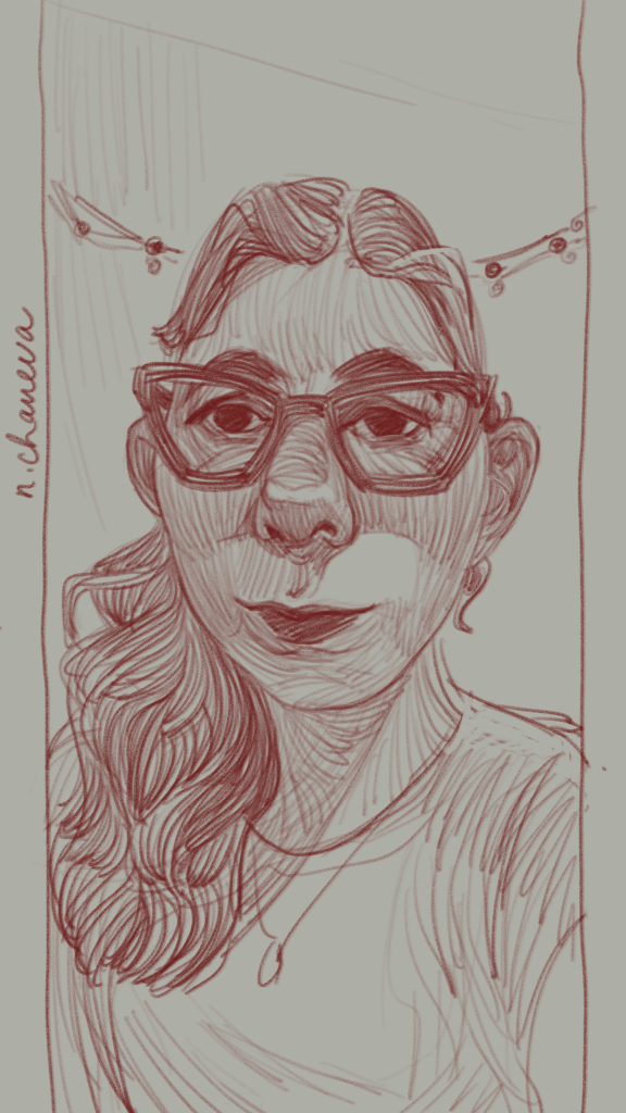 Digital portrait drawing from the 100 days, 100 portraits series by Neli Chaneva