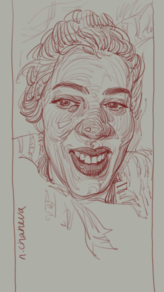 Digital portrait drawing from the 100 days, 100 portraits series by Neli Chaneva