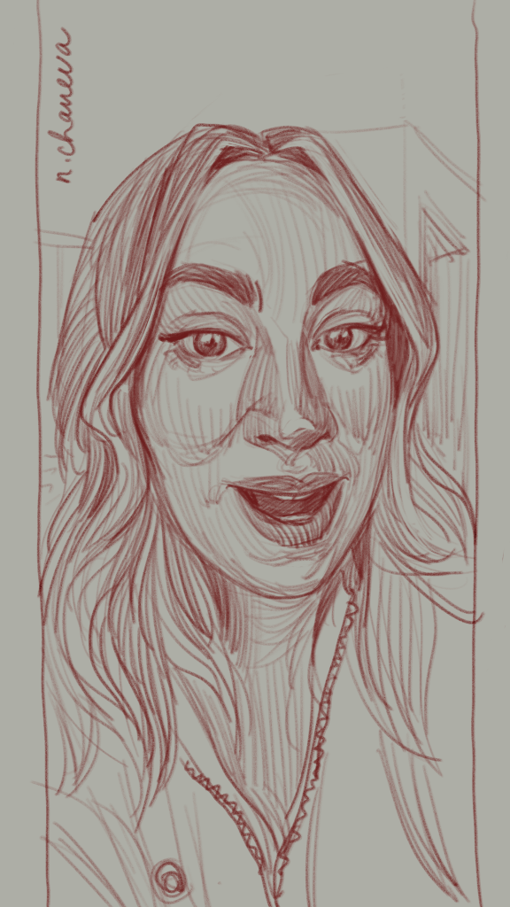 Digital portrait drawing from the 100 days, 100 portraits series by Neli Chaneva