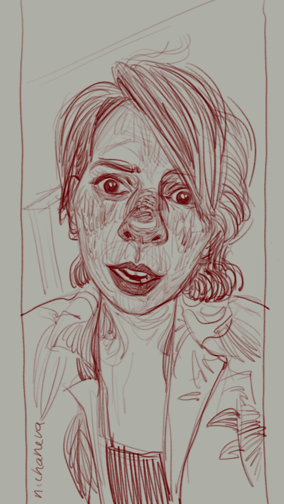 Digital portrait drawing from the 100 days, 100 portraits series by Neli Chaneva