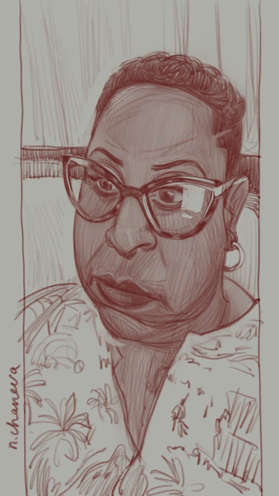 Portrait of @lapatrona7676 drawn by Neli Chaneva, day 94 of the 100 days, 100 portraits challenge