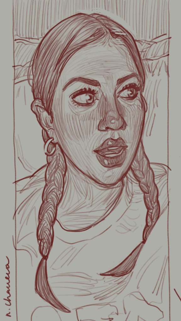Portrait drawn by Neli Chaneva after the 100 days, 100 portraits challenge